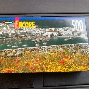 RoseArt encore Mykonos Harbor 500 Piece Puzzle New In Box